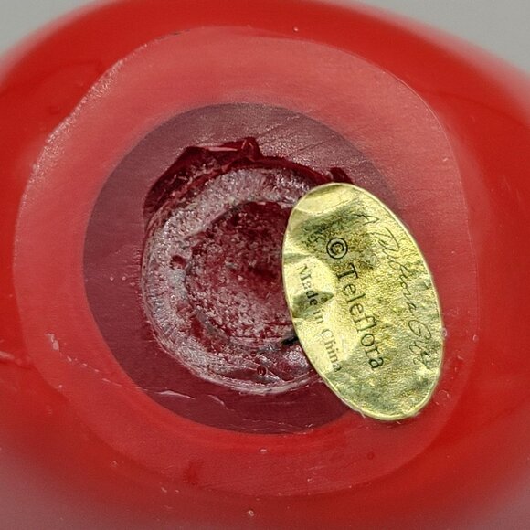 Teleflora Gift Votive Candle Holder Heart Shaped Red Cased Glass - Picture 7 of 7